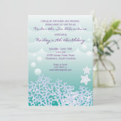 海の下の誕生日パーティー招待状（アクア） 招待状 (スタンド正面)