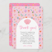 海の下の誕生日写真ありがとう 招待状 (正面/裏面)