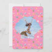 海の下の誕生日写真ありがとう 招待状 (裏面)