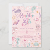 海の下の誕生日招待状。オーシャン バースデー 招待状 (正面)