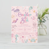 海の下の誕生日招待状。オーシャン バースデー 招待状 (スタンド正面)
