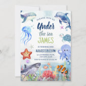 海の下の誕生日招待状, 海の動物たち 招待状 (正面)