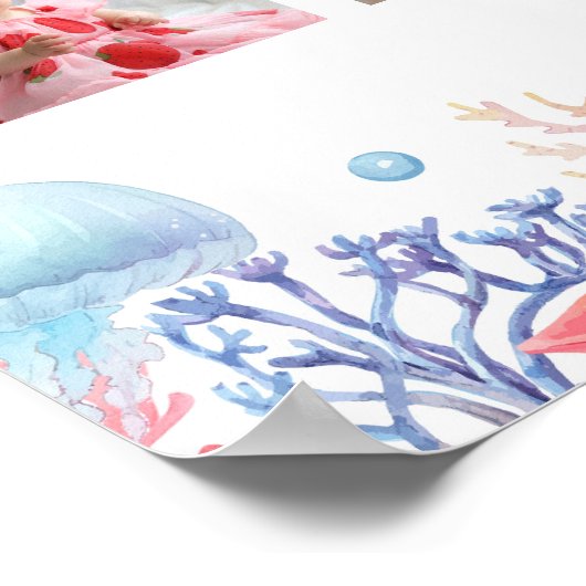 海の下の誕生日12フォトマイルストーンポスター ポスター (角)