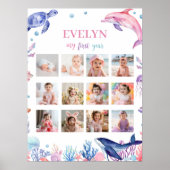 海の下の誕生日12フォトマイルストーンポスター ポスター (正面)