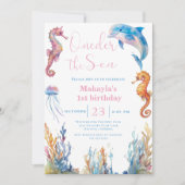 海の下の誕生日　～海の動物たちと一緒にお祝い～ 招待状 (正面)