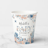 海の下の赤ちゃんシャワーで魅惑的な水色 紙コップ (裏面)