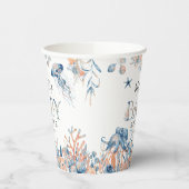 海の下の赤ちゃんシャワーで魅惑的な水色 紙コップ (左)