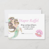 海の下の赤ちゃんシャワーブラウン人魚のラッフェル 招待状 (正面)