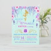 海の下の輝く人魚の誕生日 招待状 (スタンド正面)