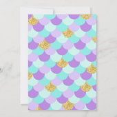 海の下の輝く人魚の誕生日 招待状 (裏面)