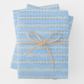 海の下の金属製の金ゴールドブルーの海の波 ラッピングペーパーシート (インサイチュ)