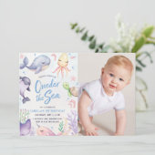 海の下の青い少年誕生日パーティー 招待状 (スタンド正面)