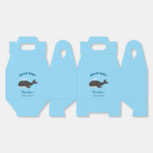 海の下の青い挨拶 赤ちゃん歓迎会 グレー クジラ フェイバーボックス (見開き)