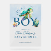 海の下の青い水の色の赤ちゃんシャワーへようこそ アクリルサイン (正面)