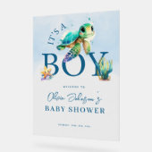 海の下の青い水の色の赤ちゃんシャワーへようこそ アクリルサイン (傾斜)