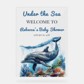 海の下の青い男の子の赤ちゃんシャワーへようこそ アクリルサイン (正面)