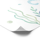 海の下の青い男の子の赤ちゃんシャワーへようこそ ポスター (角)