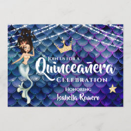 海の下の青のマーメイドとミサQuinceaenera 招待状
