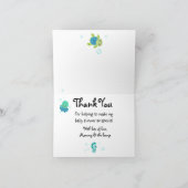 海の下の青の赤ちゃんシャワーサンキューカード! サンキューカード (内部)