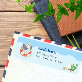 海の下の青の赤ちゃんシャワーラベル – Seabird ラベル