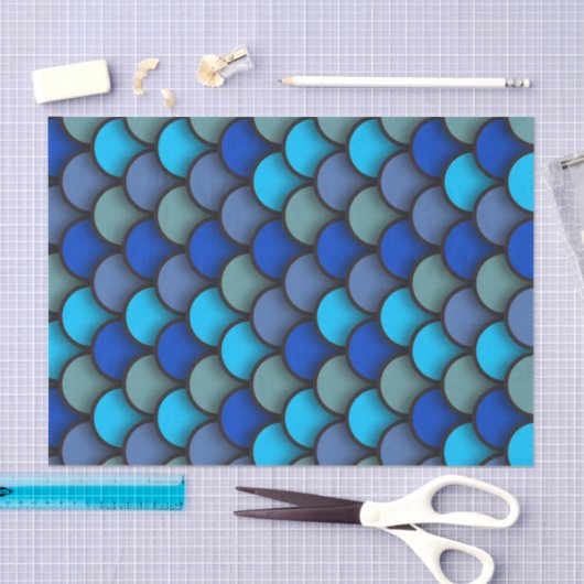 海の下の青はかりで測と緑の魚誕生日 薄葉紙 (クラフト)