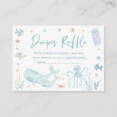 海の下の青ベビーシャワーおむつラッフル エンクロージャーカード (正面)