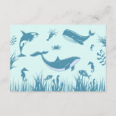 海の下の青ベビーシャワーおむつラッフル エンクロージャーカード (裏面)