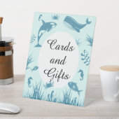 海の下の青ベビーシャワーカード&ギフトサイン 台座サイン (インサイチュ)