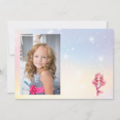 海の下の魔法のマーメイド5番目の誕生日の写真 招待状 (裏面)