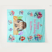 海の下の魔法の人魚の写真の背景 タペストリー (正面(横))