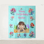 海の下の魔法の人魚の写真の背景 タペストリー (正面)