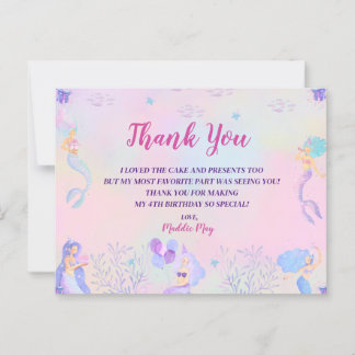 海の下の魔法の人魚の少女たち感謝の投稿 ポストカード