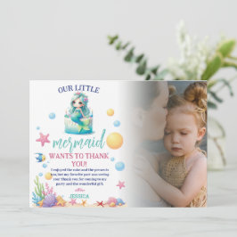 海の下の魔法の人魚の第3誕生日の写真 招待状