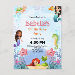 海の下の魔法の人魚はがき シーズンポストカード