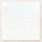 海の下の魔法の人魚誕生日写真 ガラスコースター (裏面)