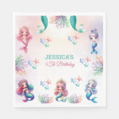 海の下の魔法の人魚誕生日写真 スタンダードランチョンナプキン (正面)
