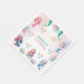 海の下の魔法の人魚誕生日写真 スタンダードランチョンナプキン (角)