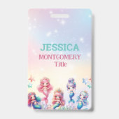 海の下の魔法の人魚誕生日写真 バッジ (裏面)