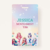 海の下の魔法の人魚誕生日写真 バッジ (裏面)