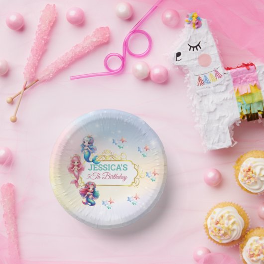 海の下の魔法の人魚誕生日写真 ペーパーボウル (パーティー)