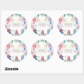 海の下の魔法の人魚誕生日写真 ラウンドシール (シート)