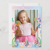 海の下の魔法の人魚誕生日写真 招待状 (正面)