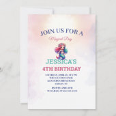 海の下の魔法の人魚誕生日写真 招待状 (裏面)