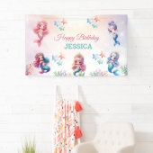 海の下の魔法の人魚誕生日写真 横断幕 (インサイチュ)