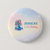 海の下の魔法の人魚誕生日写真 缶バッジ (正面)