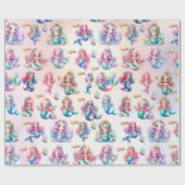 海の下の魔法の人魚誕生日 ラッピングペーパー (フラット)