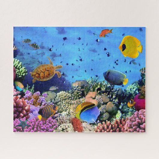 海の下の魚と亀のパズル ジグソーパズル (横)