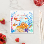 海の下の魚の海洋の赤ちゃんシャワー海サンゴ スタンダードカクテルナプキン (インサイチュ)