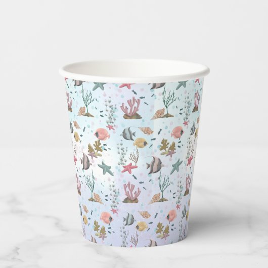 海の下の魚 紙コップ (裏面)