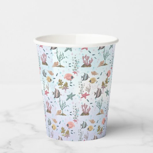 海の下の魚 紙コップ (左)